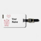I Hart (liefde) Roze Varkens Bagagelabel (Voorkant horizontaal)