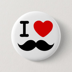 I hart-/liefdesmustaches / Mustaches Ronde Button 5,7 Cm
