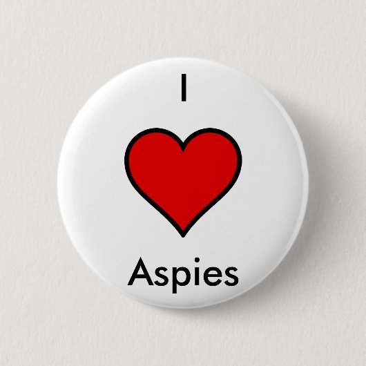 I Hart (Love) Aspies Ronde Button 5,7 Cm (Voorkant)