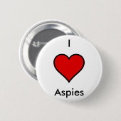 I Hart (Love) Aspies Ronde Button 5,7 Cm (Voorkant /achterkant)