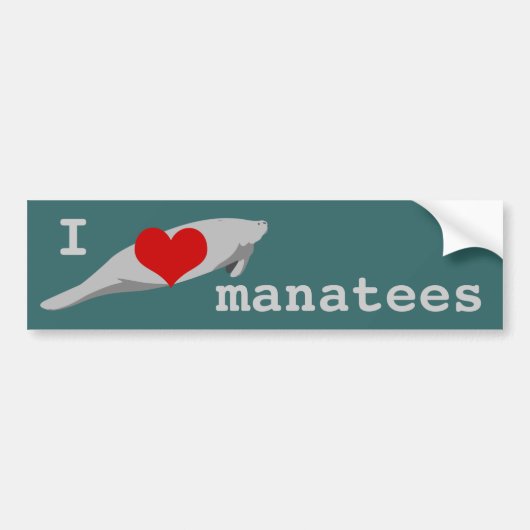 I hart Manatees bumper sticker (Voorkant)