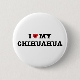 I Hart Mijn Knoop Chihuahua Ronde Button 5,7 Cm