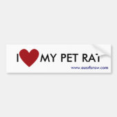 I (hart) MIJN PET RAT Bumpersticker (Voorkant)