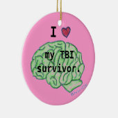 "I [hart] my TBI overlevende" sieraad Keramisch Ornament (Rechts)