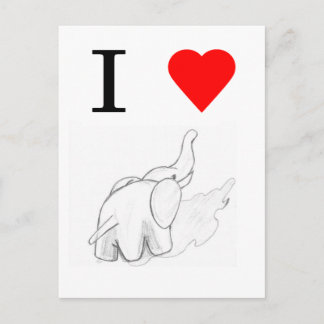 I hart olifanten briefkaart