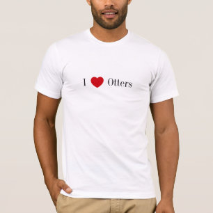 I hart Otters gemonteerd T-shirt