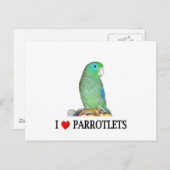 I "hart" parrotlets briefkaart (Voorkant / Achterkant)