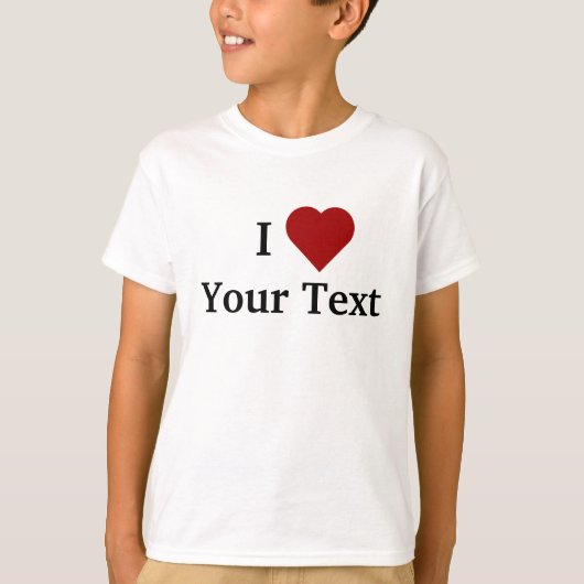 I Hart (personaliseren) kinder t-shirt (Voorkant)