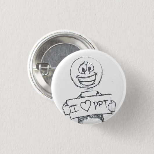 I : hart: PPT Ronde Button 3,2 Cm (Voorkant /achterkant)