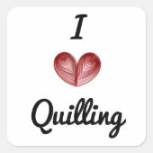  I hart Quilling 1,5-inch Square Stickers (Voorkant)