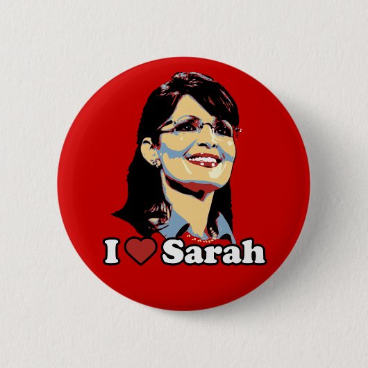 I hart Sarah Palin knopkleur Ronde Button 5,7 Cm (Voorkant)