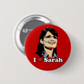 I hart Sarah Palin knopkleur Ronde Button 5,7 Cm (Voorkant /achterkant)