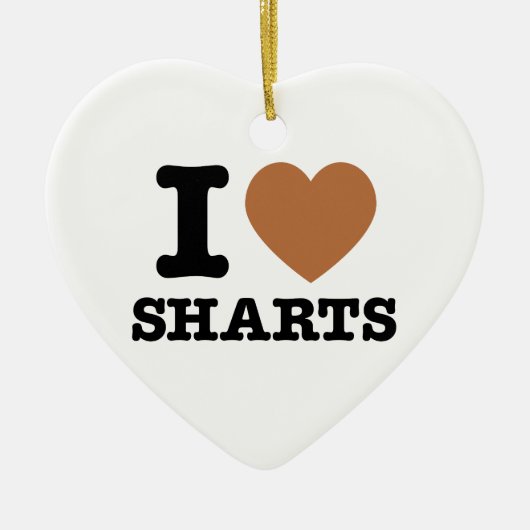 I Hart Scheten Keramisch Ornament (Voorkant)