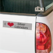 I hart Silver Labradors Bumpersticker (Op Truck)