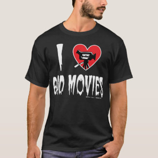 I (hart) Slechte films (donker) T-shirt