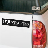 i hart Staffies - Bumpersticker Black (Op Truck)