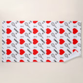 I hart tennis-patroon strandlaken (Voorkant)