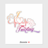 I HART Twirling 6X6 Decal Sticker (Vel)