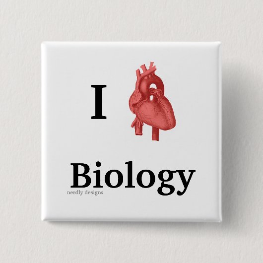 i hartbiologie knop vierkante button 5,1 cm (Voorkant)