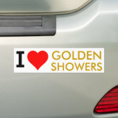 I hartgouden douches bumper sticker (Op auto)