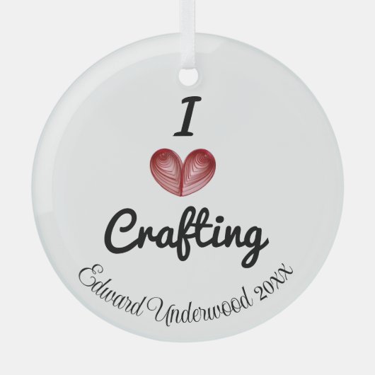  'I hartkrafting' Keepomwille Glas Ornament (Voorkant)