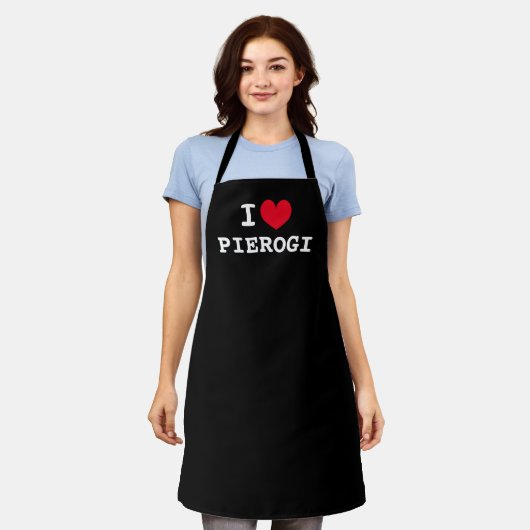 I hartpierogi | Funny custom black keukenplatform Schort (Gedragen)