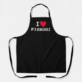 I hartpierogi | Funny custom black keukenplatform Schort (Voorkant)