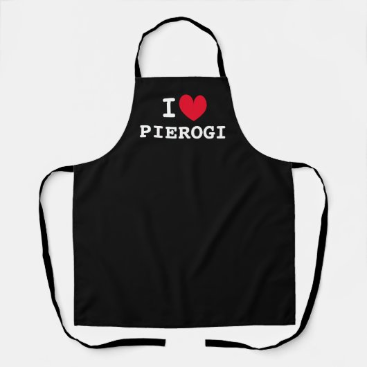 I hartpierogi | Funny custom black keukenplatform Schort (Voorkant)