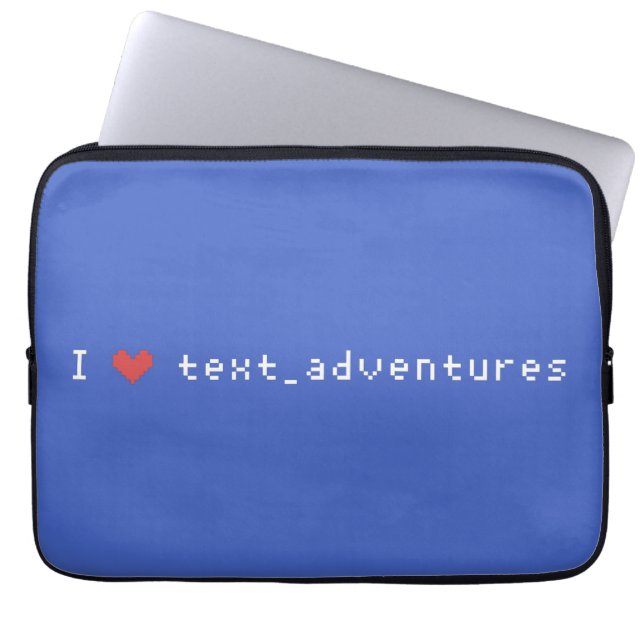 I hartstekst avonturen laptop sleeve (Voorkant)