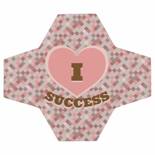 I Hartsucces geruit patroon koraal bruin roze Voetbal (Enkel)