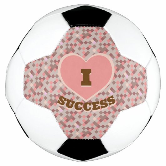 I Hartsucces geruit patroon koraal bruin roze Voetbal (Voorkant)