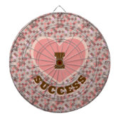 I Hartsucces Groovy Retro koraal bruin geruit Dartbord (Voorkant)