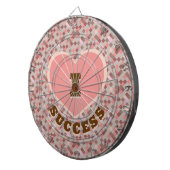 I Hartsucces Groovy Retro koraal bruin geruit Dartbord (Voorkant Rechts)