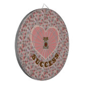 I Hartsucces Groovy Retro koraal bruin geruit Dartbord (Voorkant Links)