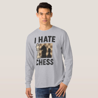 I Hate Chess long sleeve - vivid print T-shirt