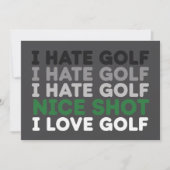 I Hate Golf Nice Shot I Love Golf Golfing Lover Kaart (Voorkant)