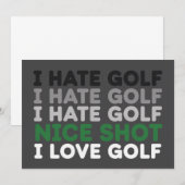 I Hate Golf Nice Shot I Love Golf Golfing Lover Kaart (Voorkant / Achterkant)