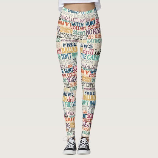 I hate how stupid everything is typography leggings (Voorkant)