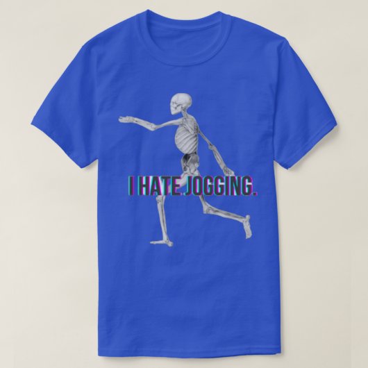 I Hate Jogging Skeleton Sticker Magnet T-shirt (Design voorkant)