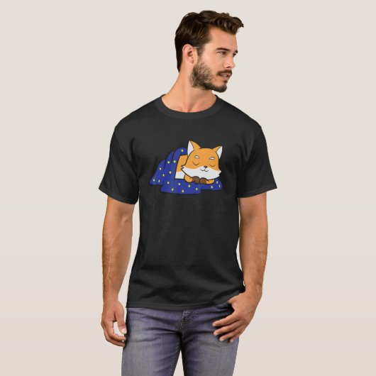 I Hate Mornings Sleeping Fox T-shirt (Voorkant volledig)