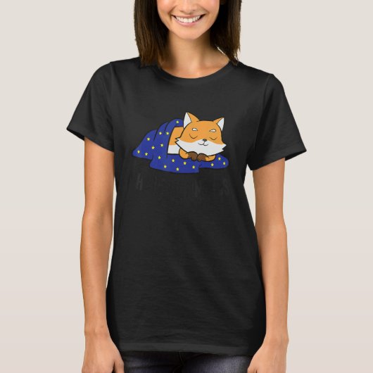 I Hate Mornings Sleeping Fox T-shirt (Voorkant)