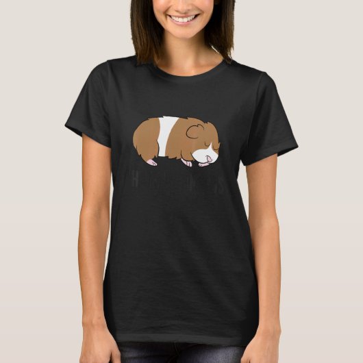 I Hate Mornings Sleeping Guinea Pig T-shirt (Voorkant)