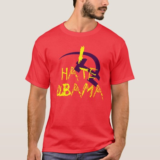 I HATE OBAMA HAMMER AND CYCLE T-SHIRT (Voorkant)