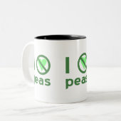 I Hate Peas Tweekleurige Koffiemok (Voorkant links)