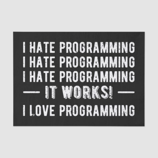 I Hate Programming - Funny Programmer II Tissuepapier (Voorkant)