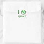 I Hate Spinach Ronde Sticker (Tas)