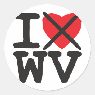 I Hate WV - West Virginia Ronde Sticker