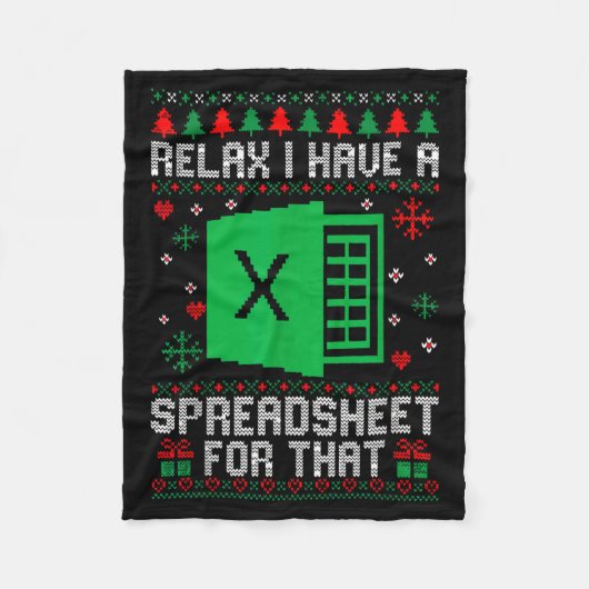 I Have A Spreadsheet For That Christmas Ugly Sweat Fleece Deken (Voorkant)