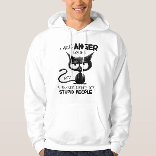 I Have Anger Issues Funny Cat Lover Gift  Hoodie (Voorkant)