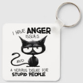 I Have Anger Issues Funny Cat Lover Gift  Sleutelhanger (Achterkant)